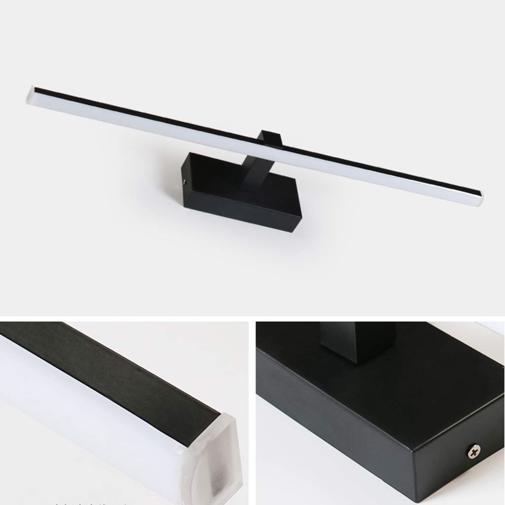 Lustrzane światło przednie, oświetlenie lustra łazienkowego LED, światło do makijażu, wodoodporna lampa przeciwmgielna (kolor: B- ściemnialna-60CM) interesujące