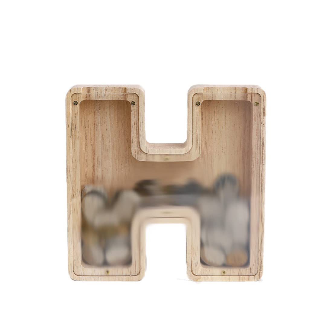 Amazon.co.jp: [dhiuebc] 木製 貯金箱 26字 英語 コイン収納ケース コインホルダー コインケース 透明 小銭入れ コイン入れ  F お金 硬貨 貨幣 収納 装飾品 インテリア おしゃれ ナチュラル レトロ スタイル8 雑貨 置物 英字 収納タンク 北欧 : ホーム＆キッチン