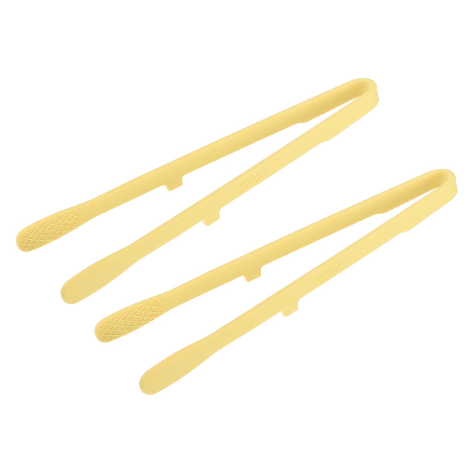 sourcing map Silicone Tongs (2-Pack) | Heat Resistant 265mm / 10.4" Length Kitchen & Cooking Tongs for Grilling, BBQ, Hot Pot, Camping, Salad Serving, Bread Baking, Yellow
