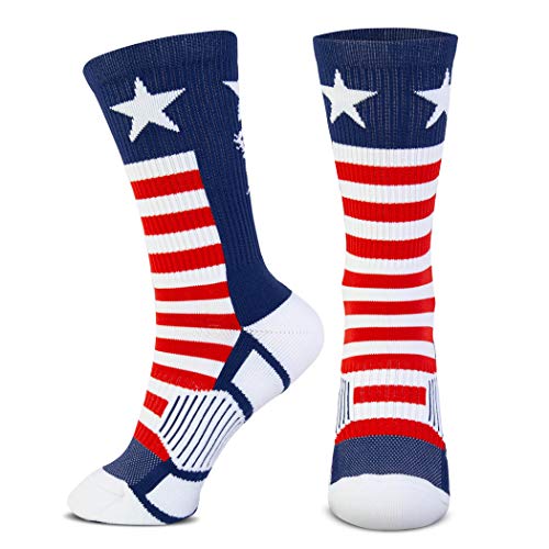 ChalkTalkSPORTS Lacrosse Performance Crew Sock - Youth & Adult - USA - Patriotic - Red White & Blue - Lacrosse Mid-Calf Socks2