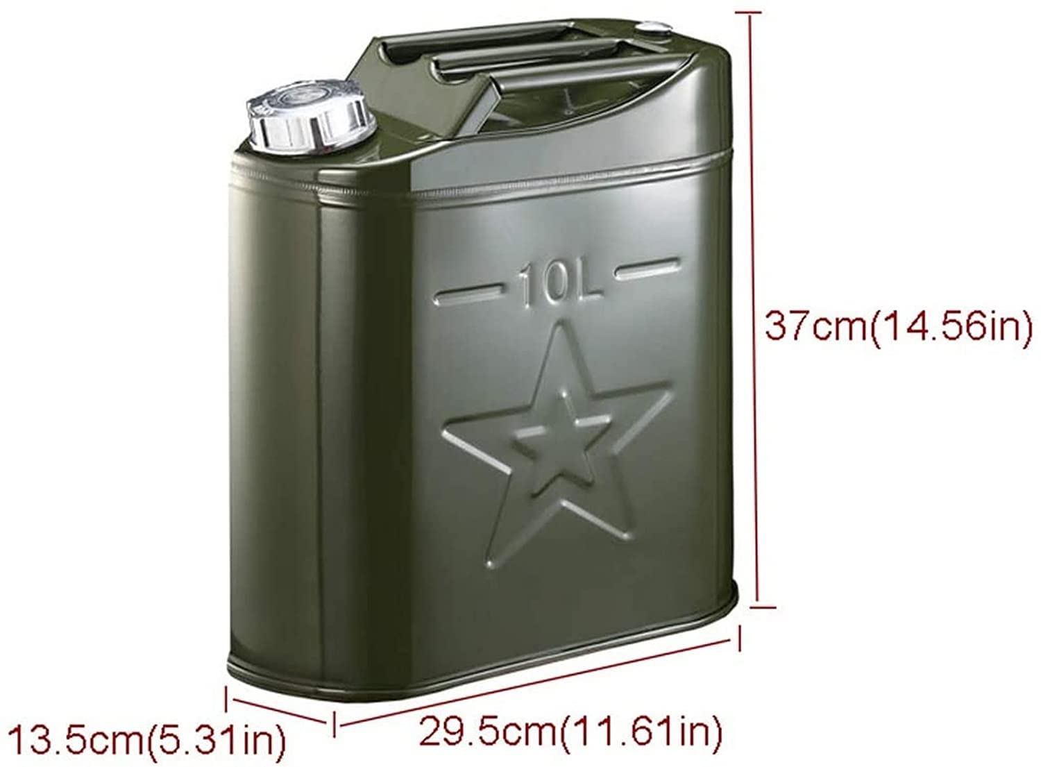 10L/15L/20L Zielony zbiornik paliwa, przenośny pojemnik na benzynę z rurką prowadzącą olej, zapasowy do transportu domowego(10L)