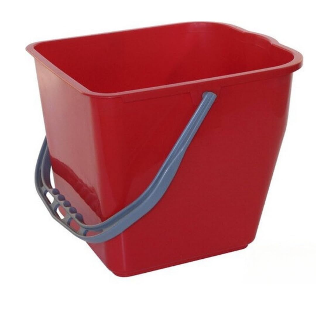 Secchio per mocio e carrello da lavoro rosso 15 litri -pulizia