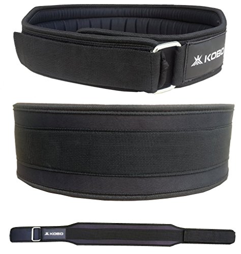 Image of Kobo 4 inch Foam Padded Weight Lifting Belt Back Gym Strap Training Support Fitness Exercise Bodybuilding