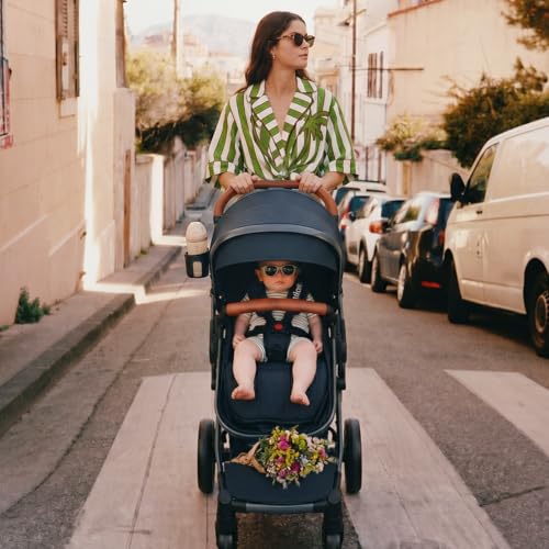 Image of INFANS 2 in 1 Baby Stroller, Newborn Convertible Stroller Bassinet for Infant, Foldable High Landscape Shock Absorption with Reversible Seat, Aluminum Structure for Toddler Pushchair 0-36 Month