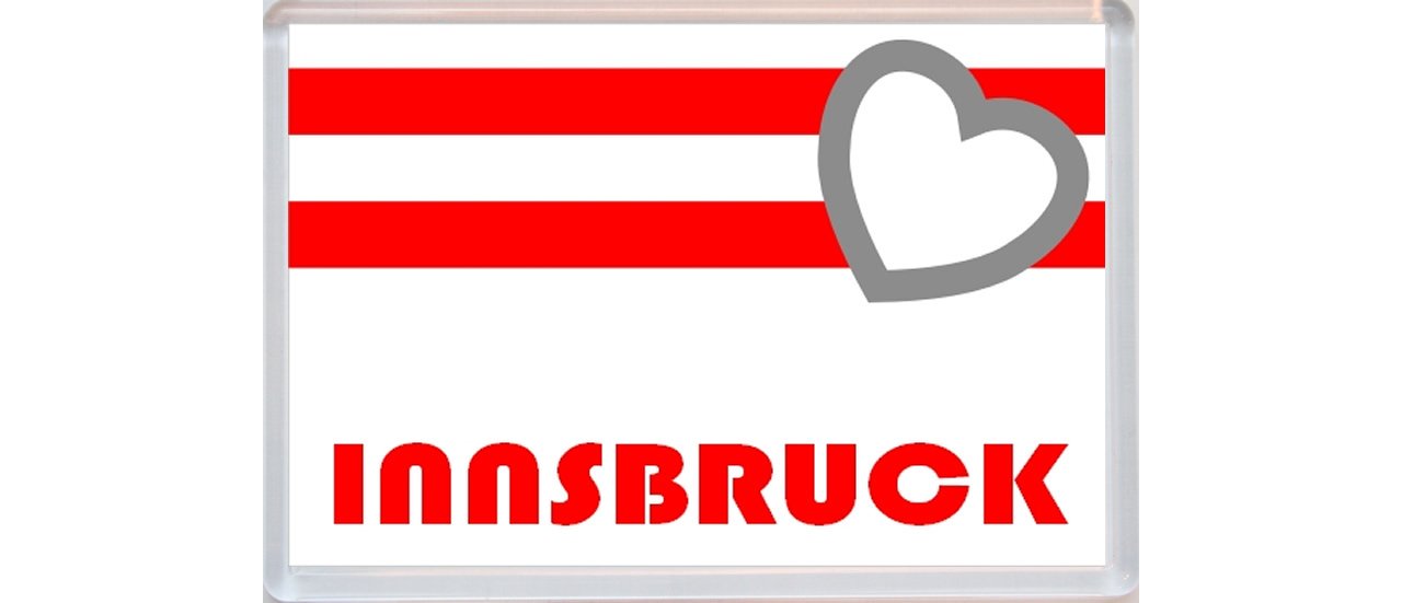 Baked Bean Store Innsbruck - Austria Flag - Love Austrian Town & Cities - Jumbo Fridge Magnet