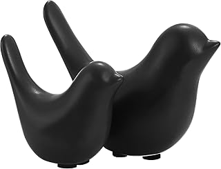 BESPORTBLE 2pcs Resin Bird Figurine Lifelike Bird Toy Animal Statues Sculpture Crafts Tabletop Decoration Ornament Dollhouse Animal Figurines for Home Cabinet Garden Black