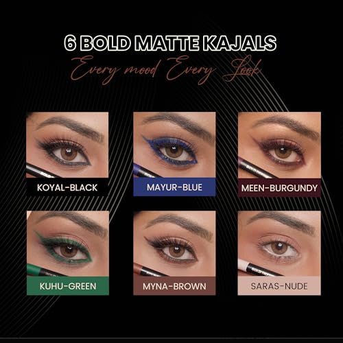 Image of Parul Garg Beauty Bold Define Matte Kajal | Smooth Glide for Waterline & Lash Line | Everyday Wear Kajal | Long-Lasting, Vegan & Cruelty-Free (Myna)