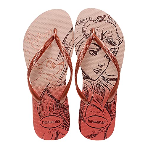 Chinelo Slim Princesas, Havaianas, Feminino, Rosa Ballet/ Dourado Blush, 35/36
