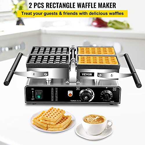 VEVOR Macchina per Waffle di Forma Rettangolare
