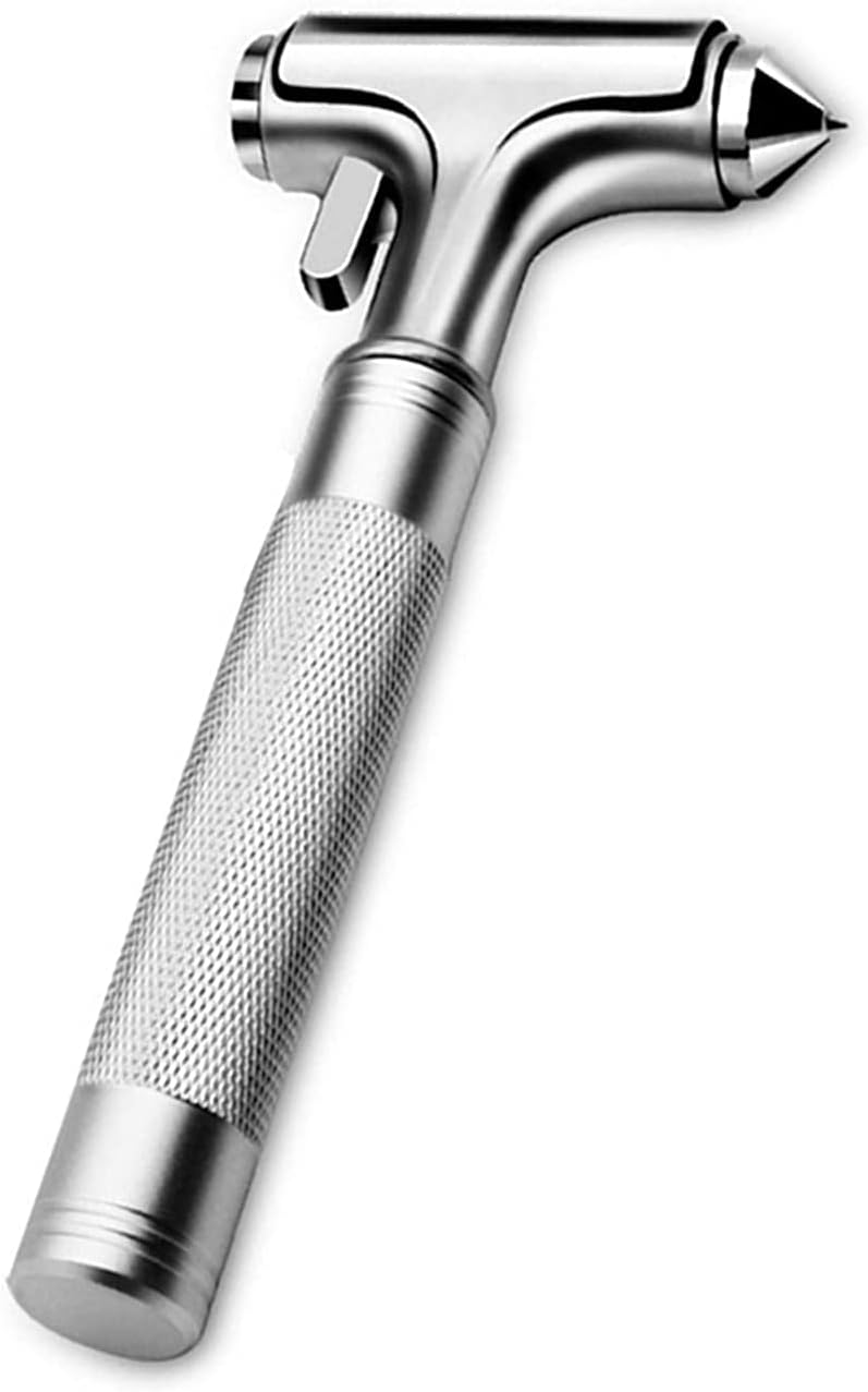 STORE 2508 Premium Car Glass Breaker with Seat Belt Cutter - Automotive Safety Hammer - Emergency Escape Tool, Car Auto Accessory Metal Window Hammer, Vehicle Hard Aluminium Alloy Head Design