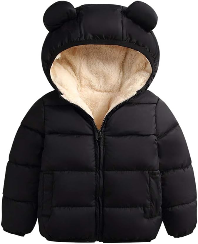 WALLARENEARWinter Coats for Toddler Kids Baby Boys Girls Padded Light Puffer Jacket Outerwear Infant Down Jacket with Hoods