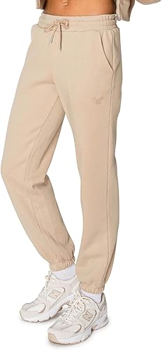 Miniatura 2 de Cali1850 Pantalón deportivo Cloud Nine Fleece para mujer, cintura alta, ajuste holgado, dos bolsillos, cintura elástica con cordón