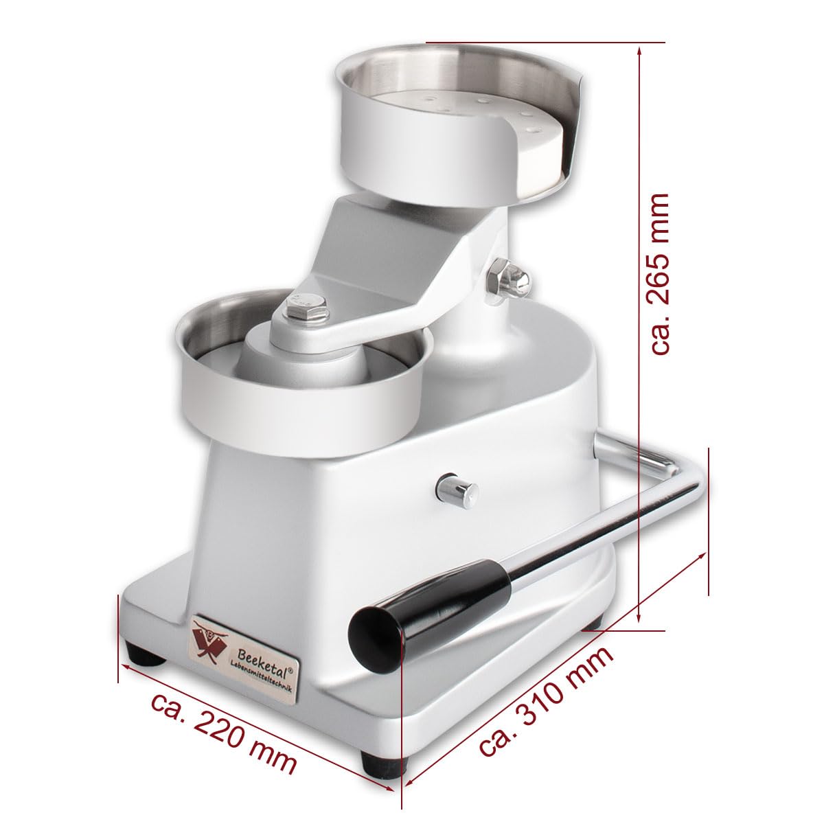 Beeketal 'BPP-3P' Hamburgerpresse Patty Maker für 10 cm Hamburger Patties | Profi Burgerpresse aus Alu und Edelstahl mit rutschfesten Gummifüßen | Inkl. 500 Stück Antihaft Trennblätter