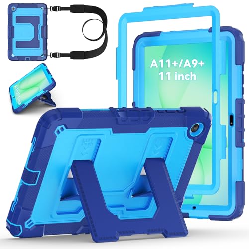 Funda para Samsung Galaxy Tab A9+ evita roturas por caídas con su armadura antichoque azul
