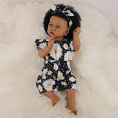 MWKL Reborn Dolls Rebirth Doll 58CM Schwarze Haut Reborn Baby Dolls 23 Zoll Anatomisch Korrekte Neugeborene Puppen… – Bild 4