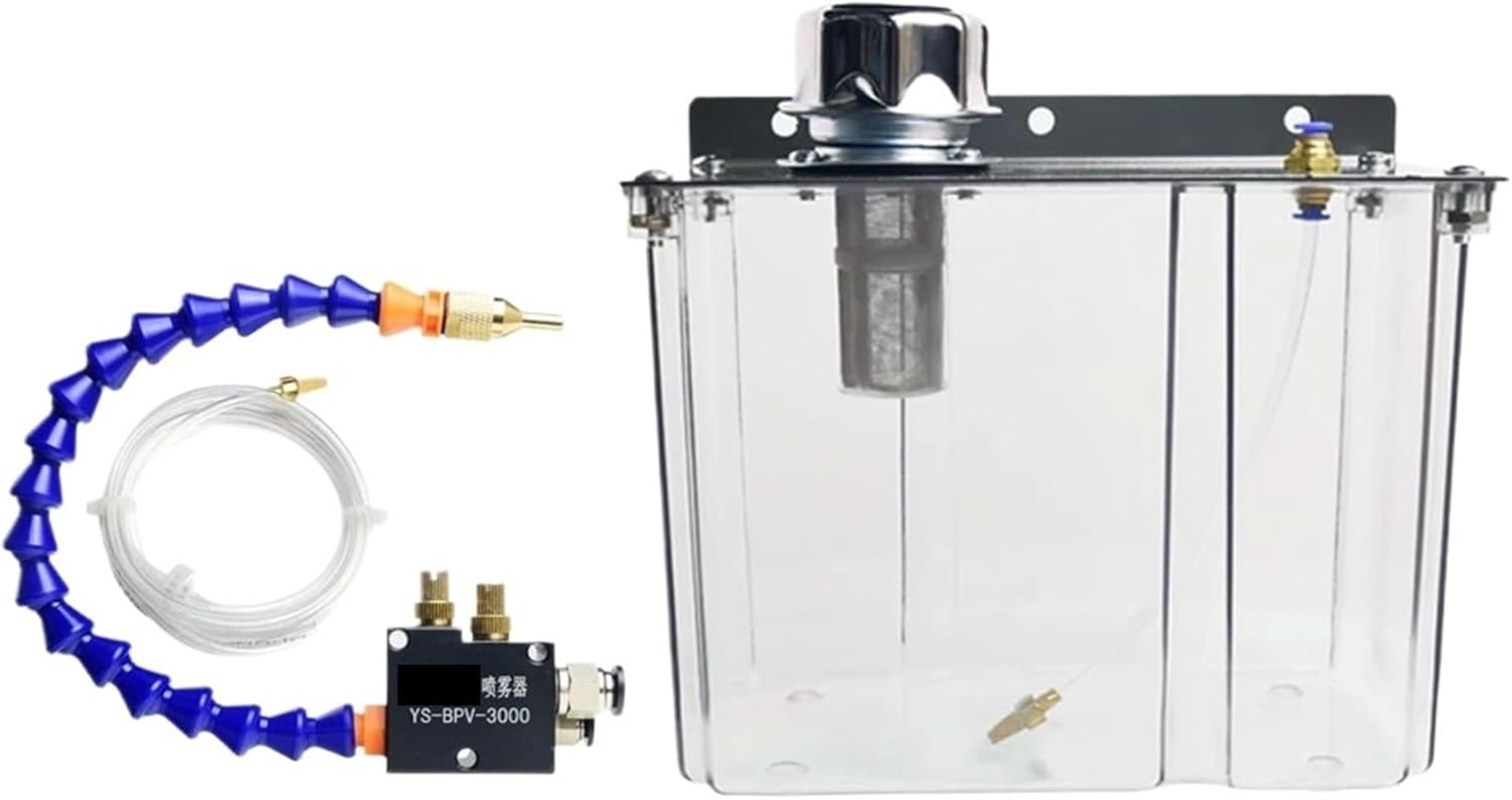 1pcs 3L Lubrication Water Box Lubrication Spray System Coolant Pump Mist Sprayer Lathe Milling Drill Engraving Oil Tank(2 Outlets Pump)