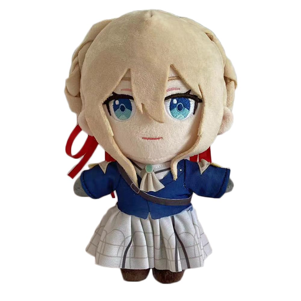 JCvCX 10'' Violet Girl with Red Hair Band Plush Toy Stuffed Figurine Doll Soft Plushies Pillow