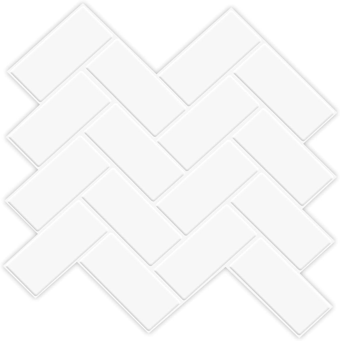 Art3d Herringbone Peel and Stick Backsplash Tiles (10 Tiles, Thicker Version) Art3d Herringbone Peel and Stick Backsplash Tiles (10 Tiles, Thicker Version)