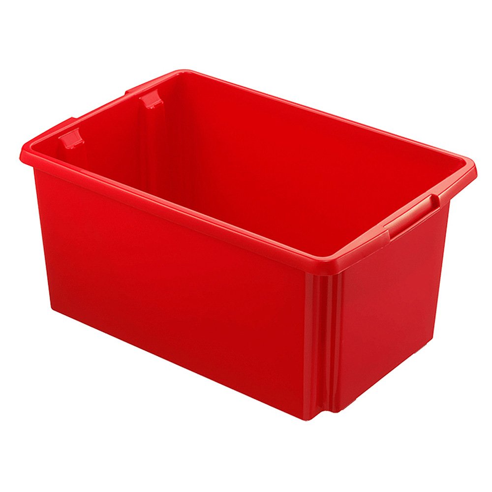 BRB Set, 6X Contenitore impilabile per Alimenti, Dimensioni di Base 595 X 395 mm, 3 X Blu – 30 Litri, 3 X Rosso – 51 Litri