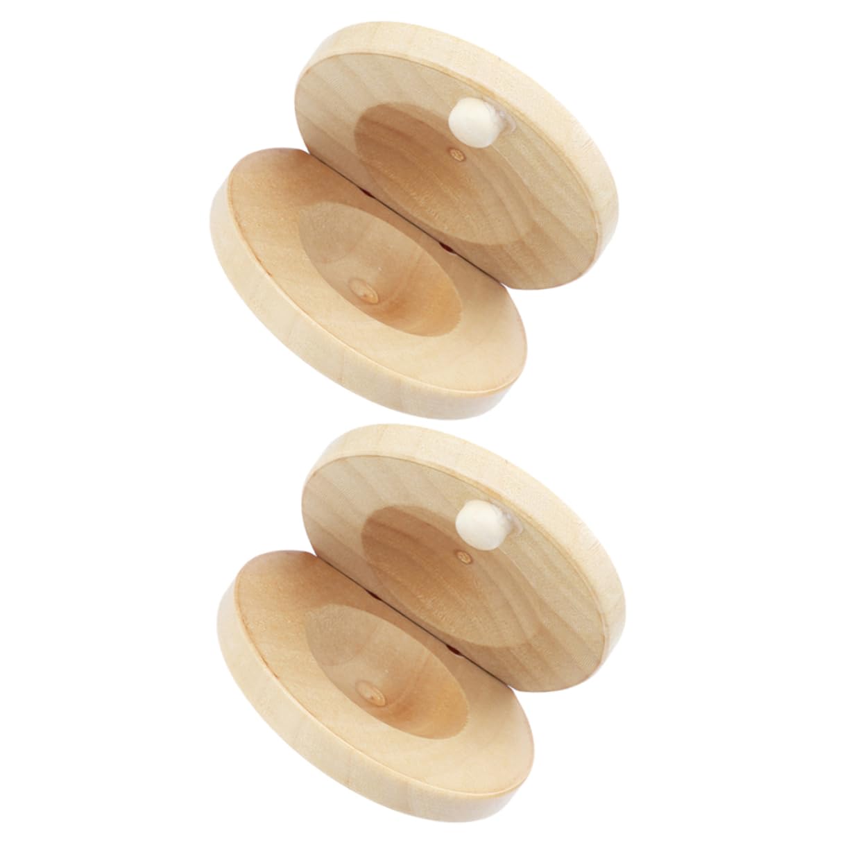 KONTONTY 2pcs Small Wooden Castanets Finger Percussion Instruments for Beginners Music Rhythm for Coordination Intelligence Development