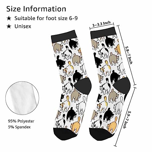 Image of Red Striped Crew Socks for Woman Size 6-8 Christmas Tree Moose Snowflake Dots Lines Girls Socks