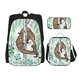 Yiubdhon Pangolin Parenting Print Printed Backpack 3PCS Backpack Set 17 IN Computer backpack Laptop Backpack