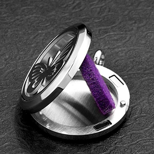 Casa De Novia Essential Oil Necklace Animal Family Aromatherapy Diffuser Stainless Steel Locket Pendant Jewelry With 12 Color Refill Pads (Butterfly 1) #TOP2