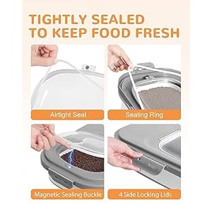 20-23 Lbs Dog Food Storage Container - Collapsible Dog Food Container with Attachable Casters and Scoop,Travel Silicone Bowl, Pet Food Storage Containers to Keep Dry Food Fresh,Easy to Move 20 23 Lbs Dog Food Storage Container Collapsible Dog Food Container with Attachable Casters and ScoopTravel Silicone Bowl Pet Food Storage Containers to Keep Dry Food FreshEasy to Move