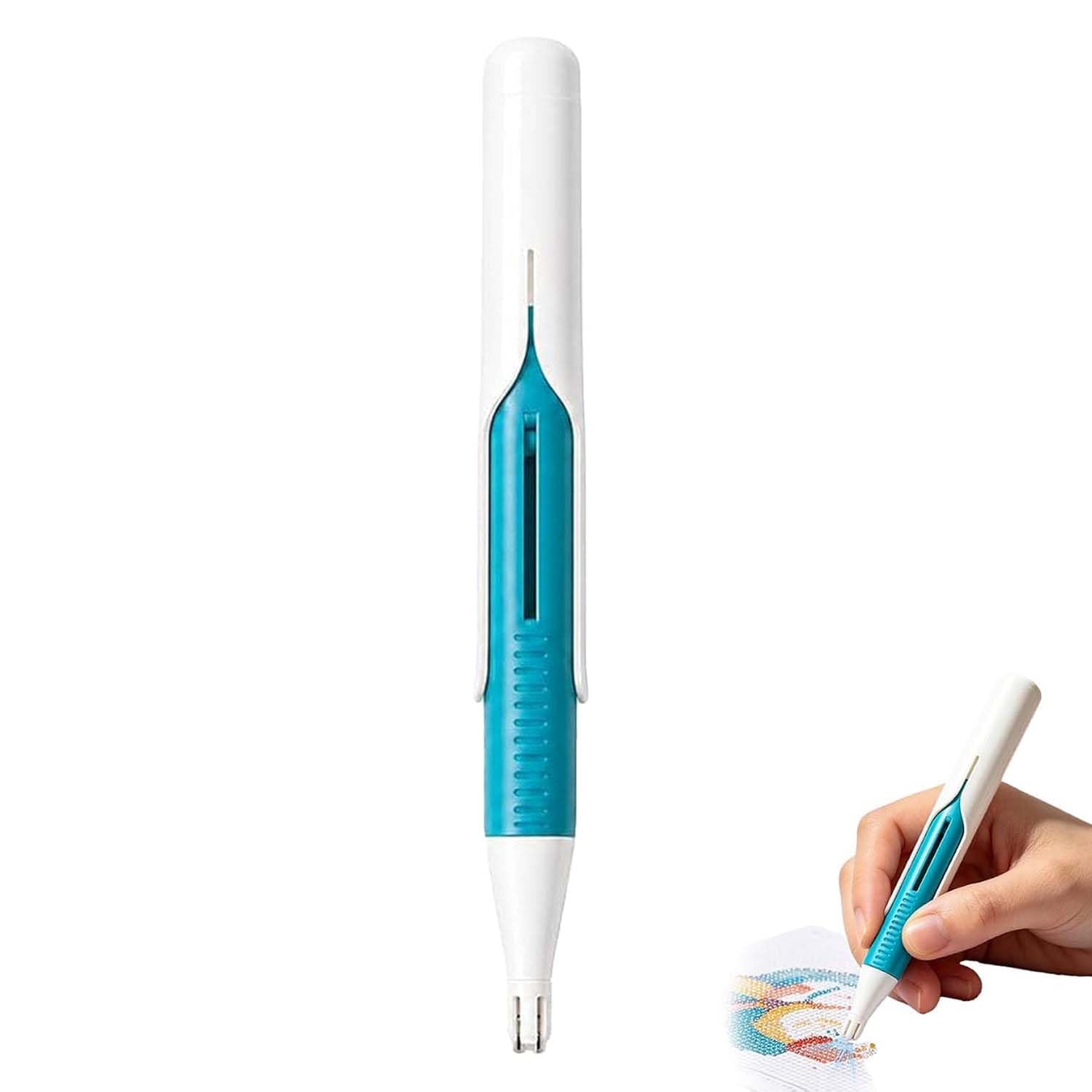 ZFFAFUR Auto-Feed Bead Dispenser with Wax-Free tip, Leak-Proof Refill, and Soft-Grip Handle. Ideal for Mosaic Crafting, DIY Projects, and Relaxing Hobby Sessions（Blue）