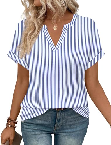 Image of WIHOLL Womens Blouses Spring Tops Short Sleeve Shirts Dressy Casual Summer Vacation Fashion Clothing 2026