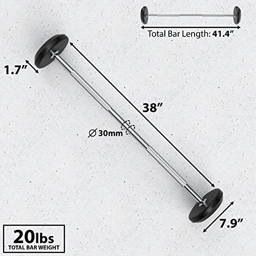 Synergee Fixed Barbell Pre Weighted Straight Steel Bar with Rubber Weights - Fixed Weight - Image 5