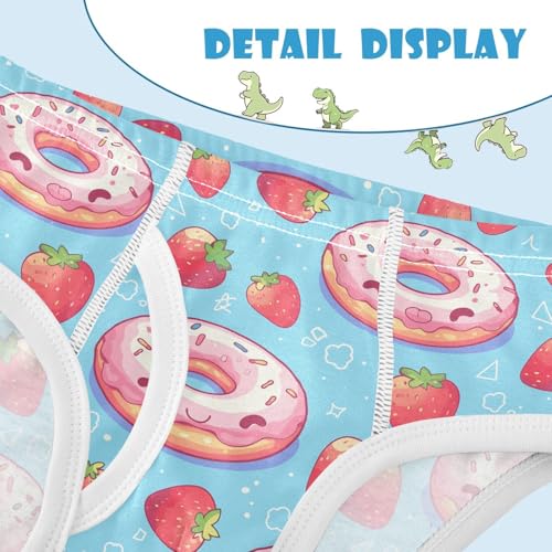 visesunny Boys Potty Training Underwear Strawberry Donut Dessert Breathe Cotton Briefs Size 2T-8Y for Toddler 5