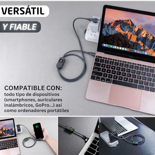 Cargador Universal Rápido Xoopar de Plástico Reciclado Multi Cable USB 3 en 1 con Lightning 4