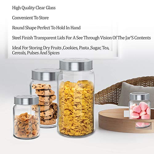 Image of Treo By Milton Radius Glass Jar, Set of 2, 580 ml Each, Transparent | Storage Jar | Multipurpise Jar | Modular Kitchen