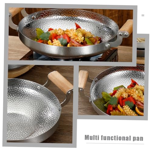 Sartén Wok de Acero Inoxidable con Mango de Madera miniatura 5