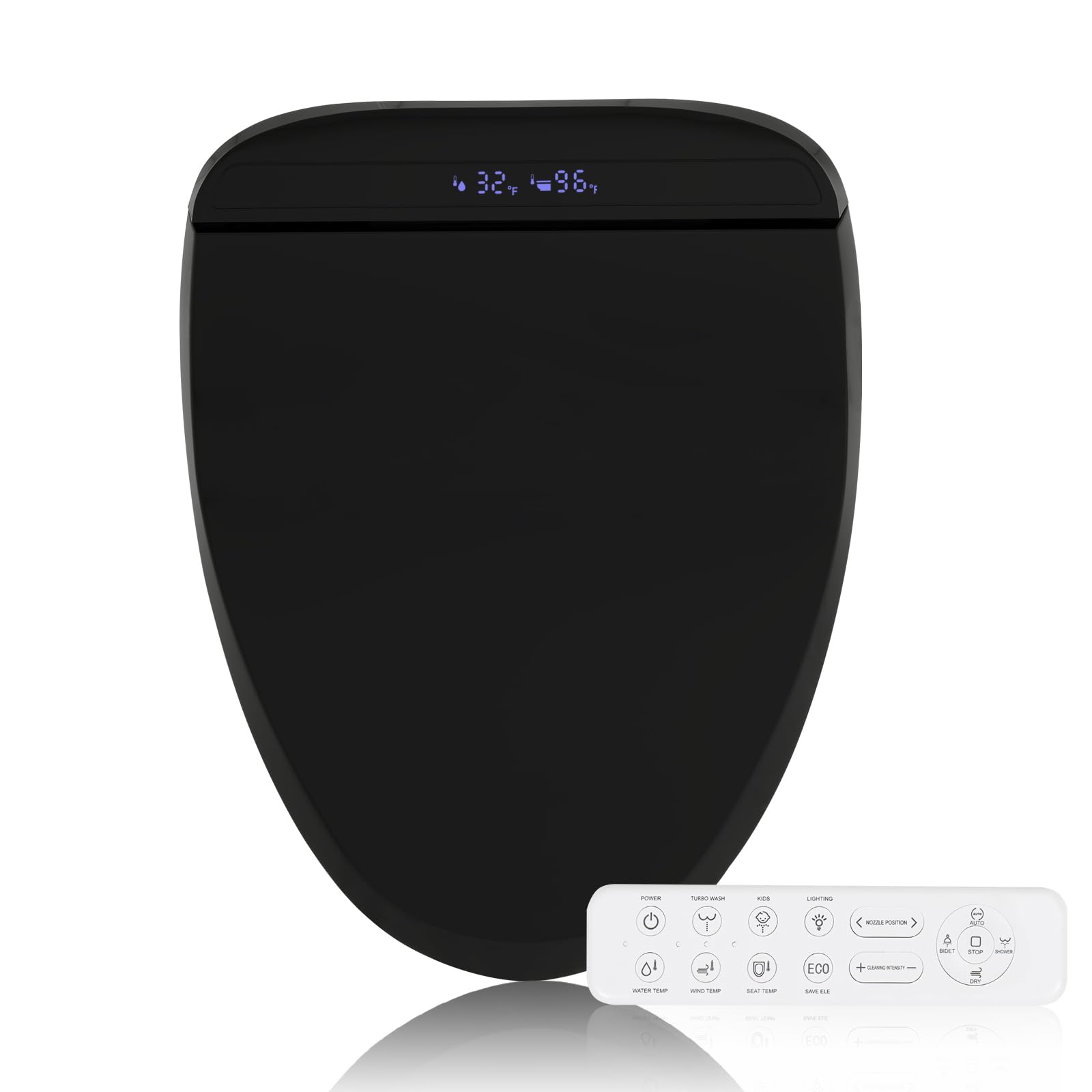 YOURLITE Bidet Toilet Seat Elongated Toilet Seat Warm Water Heated Seat Bidet with Remote Control Self-cleaning Nozzle Temperature