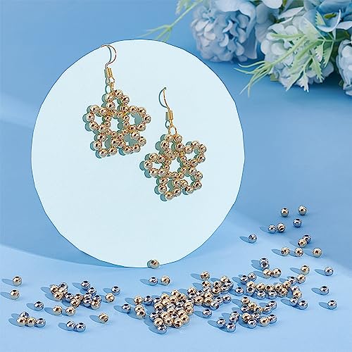 UNICRAFTALE 400 pcs 2 Colours Rondelle Beads, Round Spacer Beads, 4mm, Smooth 304 Stainless Steel - Image 3
