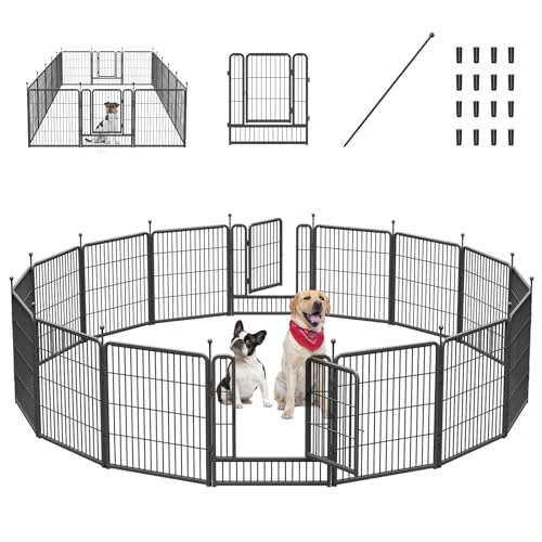 Mr-IRONSTONE-Dog-Playpen-with-Anti-Rust-Coating-32-Height-16-Panels-Dog-Fence-Dog-Pen-IndoorOutdoor-Pet-Playpen-for-LargeMediumSmall-Dogs-Portable-Foldable-Dog-Exercise-Pens - Cucciolini Doodles   Mr-IRONSTONE-Dog-Playpen-with-Anti-Rust-Coating-32-Height-16-Panels-Dog-Fence-Dog-Pen-IndoorOutdoor-Pet-Playpen-for-LargeMediumSmall-Dogs-Portable-Foldable-Dog-Exercise-Pens