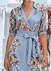LOZ Womens Summer Dresses 2025 Blue Floral Puff Sh... #2