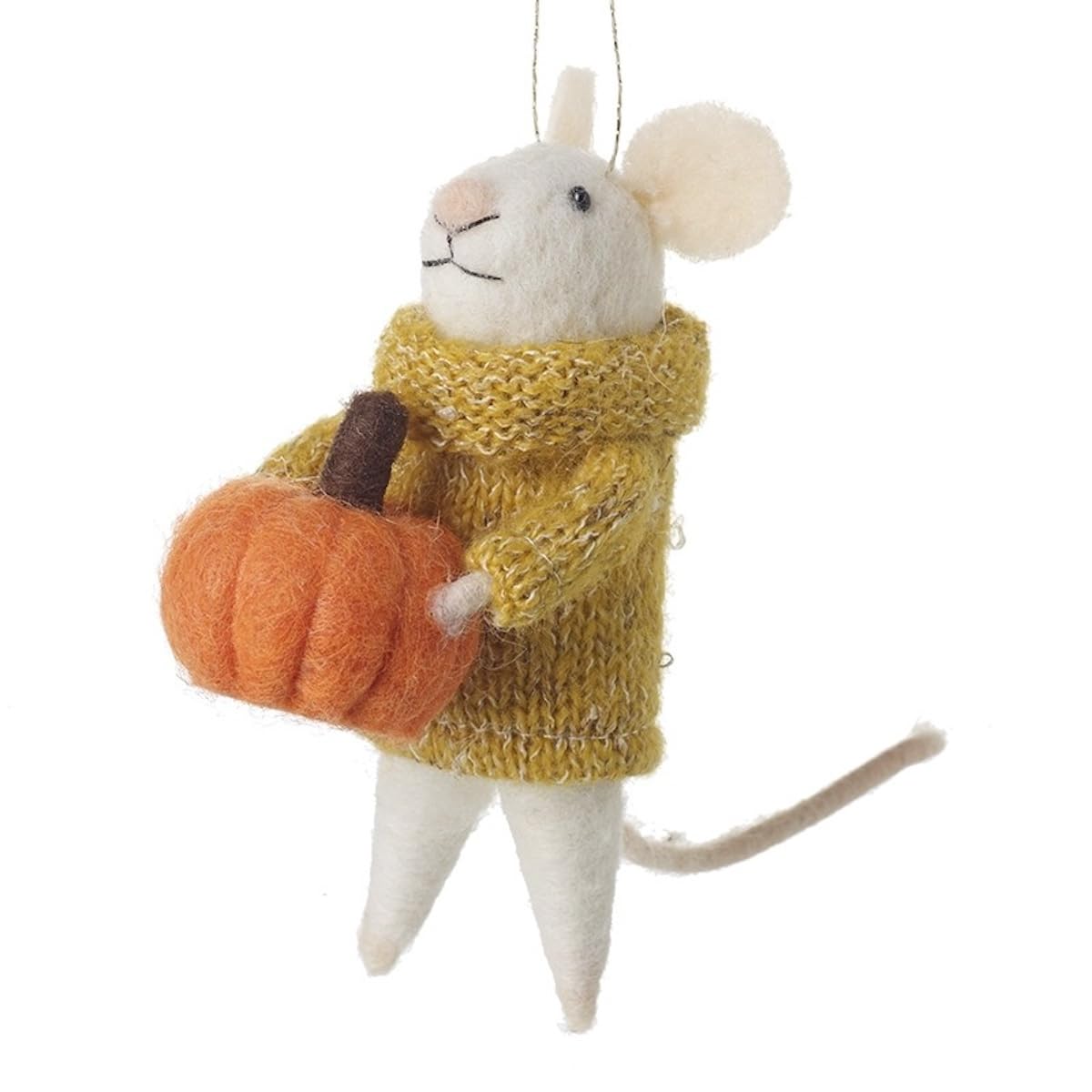 Heaven Sends Multicoloured Felt Mouse Holding Pumpkin Halloween Decoration