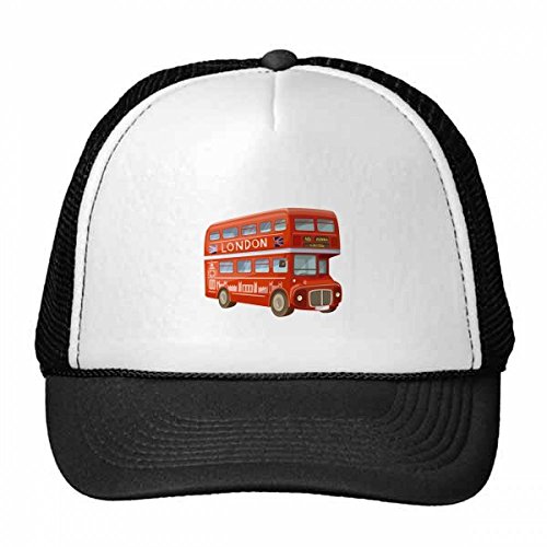 Gorra de béisbol de autobús de Londres roja en nylon ajustable para niños de DIYthinker