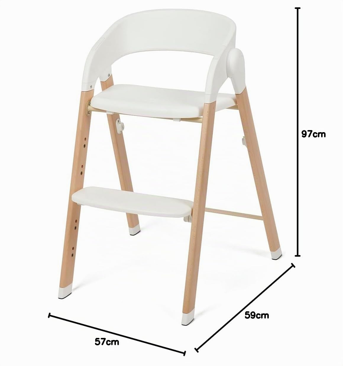 Babylo Sit & Grow - Trona y asiento infantil con arnés seguro y reposapiés, forro acolchado extraíble y bandeja para una fácil limpieza, color blanco y verde