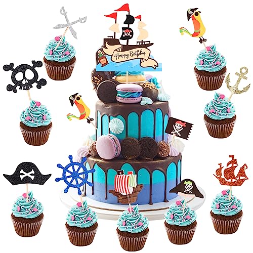 6 Piraten Figuren Kuchen Dekoration - Cupcake Toppers Für Kinderparty