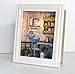 Flever Dollhouse Miniature DIY House Kit Creative Room with Furniture and Frame Type for Romantic Valentine's Gift(Leisurely Lunch)