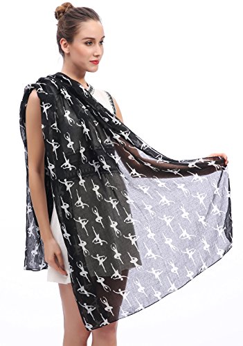 Lina & Lily Ballerinas Dancers Print Women's Large Scarf Lightweight4