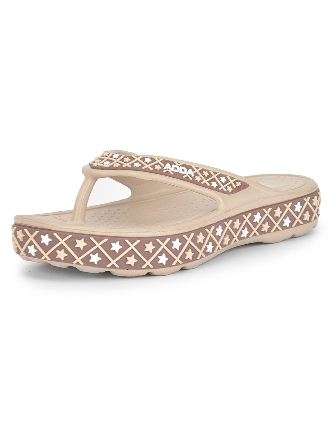ADDA (LABEL)QUEEN-2 || Durable & Comfortable || Self-Design || Lightweight || Fashionable || EVA Sole || Soft Footbed || Solid || Thong Flip-flops for Women