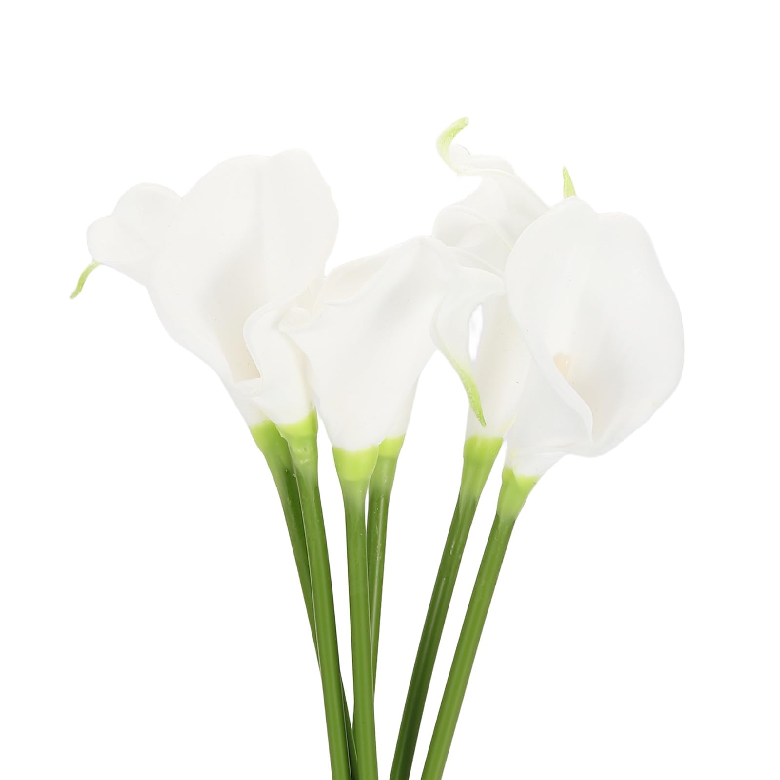 sourcing map 6 Pcs Artificial Calla Lily Fake Flowers, 13 Inch Real Touch Artificial Floral Fake Bouquet for Wedding Bride Shower Gift Home Decor DIY Crafts, White