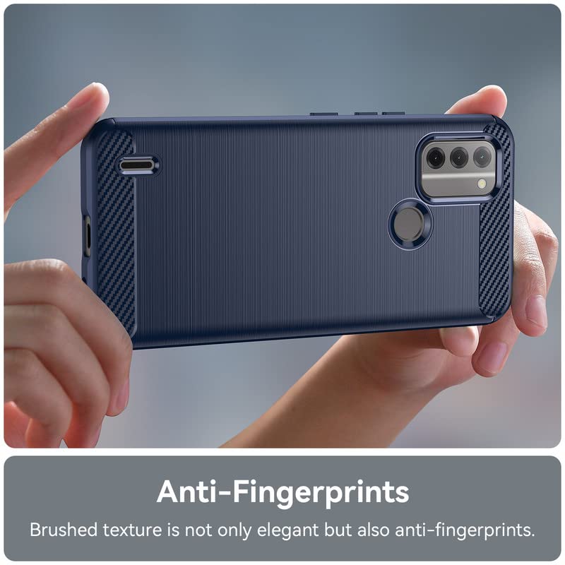 Image of Hybrid Carbon Fiber Back Case for Nokia C31 (Blue)