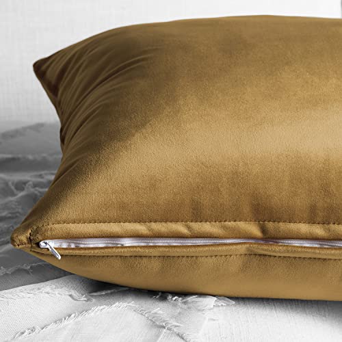 Image of HPD Half Price Drapes Cushion Cover 18 x 18 Heritage Plush Velvet - VPYC-190159-CC18PR - Pair, Retro Gold