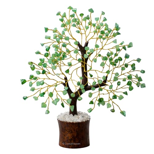 Image of Certified Chrysoprase Crystal Tree for Good Luck Items for Home Decor - Authentic Seven Chakra Crystal Tree for Positive Energy and Harmony - Elegant Feng Shui Ornament for Living Room